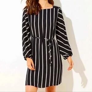 LOFT Vertical Stripe Shift Dress